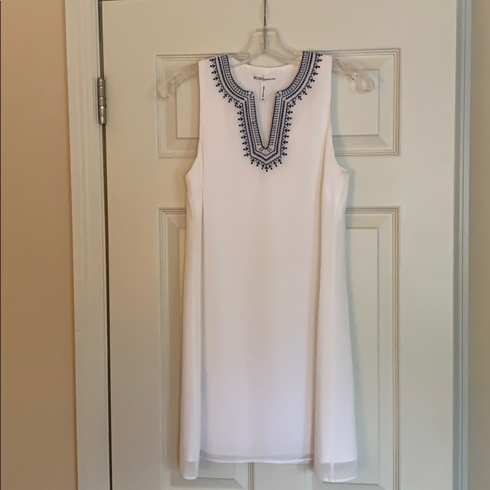 White and blue dress